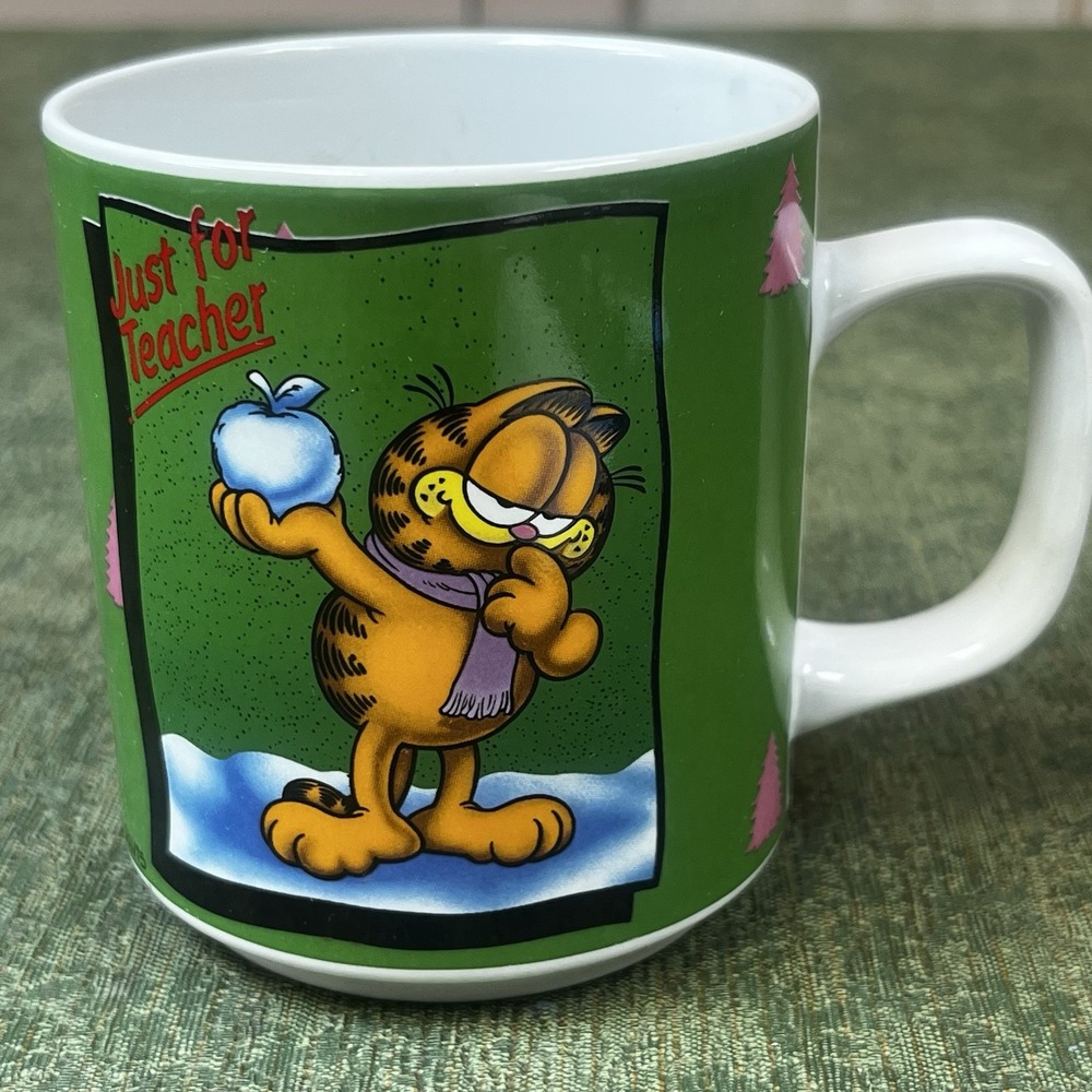 Vintage‎ Garfield By Jim Davis Teacher Red Ceramic Coffee Mug Enesco 1978